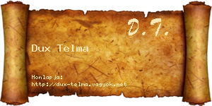 Dux Telma névjegykártya